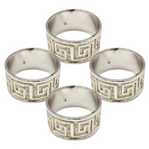 4 Piece Gold / Silver Olmecs Napkin Ring